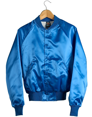 Satin blue jacket store